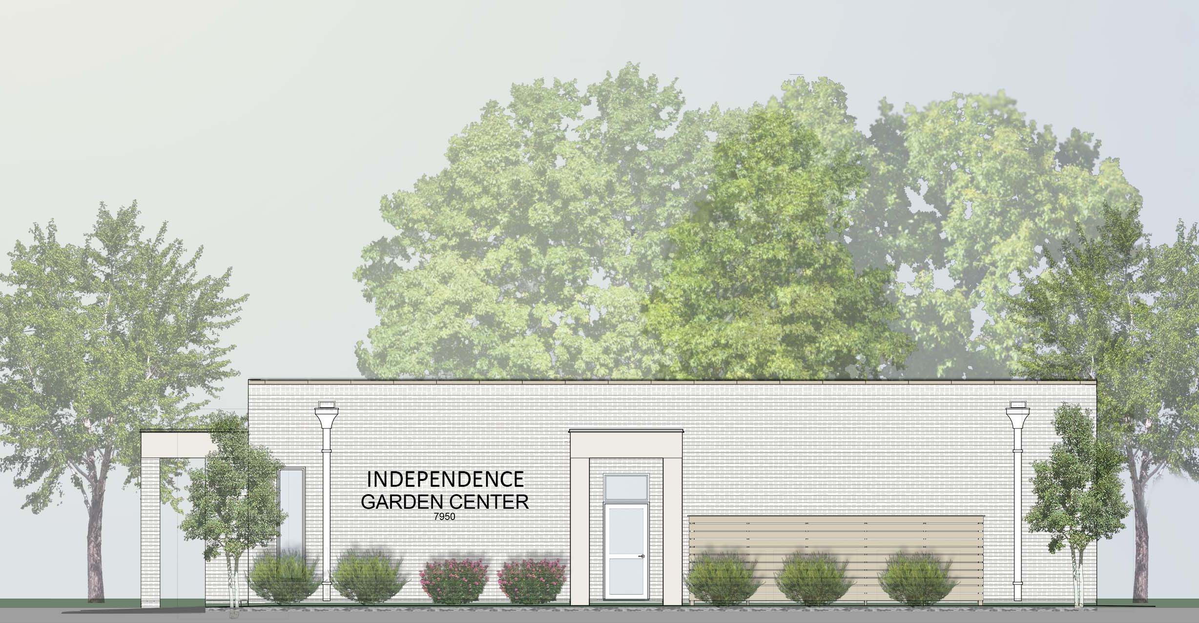 Rendering of renovated Garden Center at Independence Rendering of renovated Garden Center at Independence