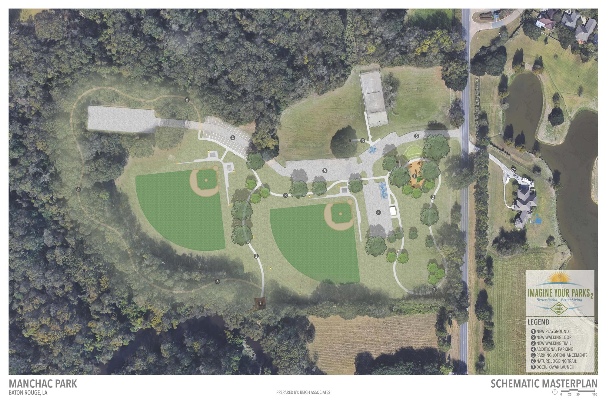 rendering of improvements to Bayou Manchac Park