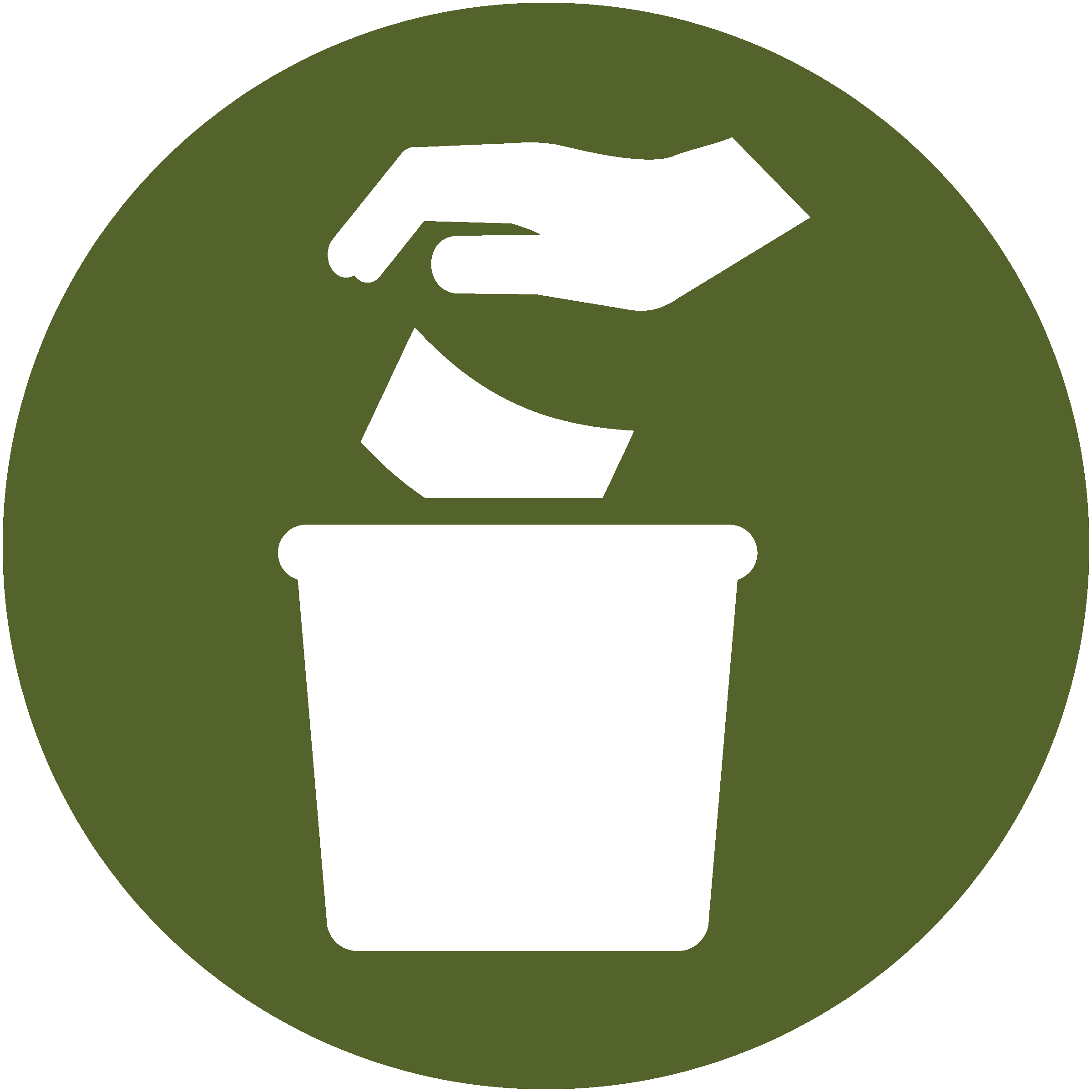 icon of hand throwing item into receptacle