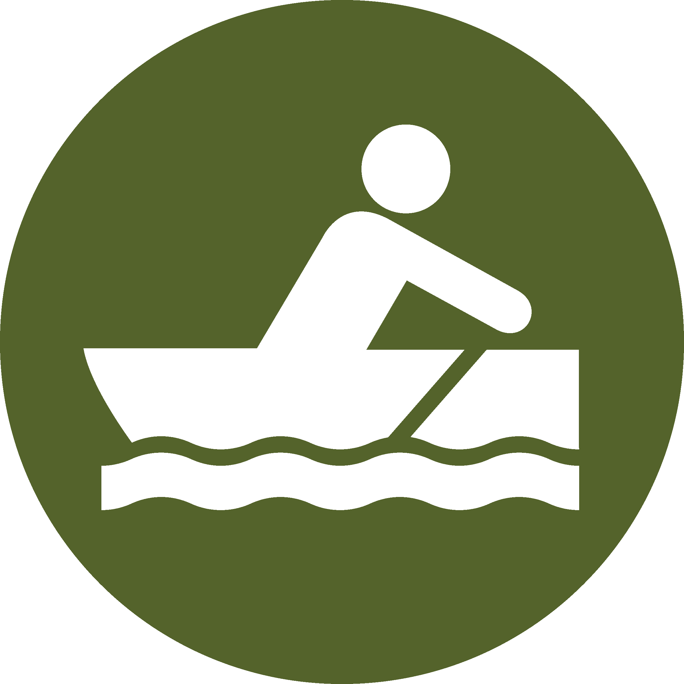 icon of person in boat, rowing