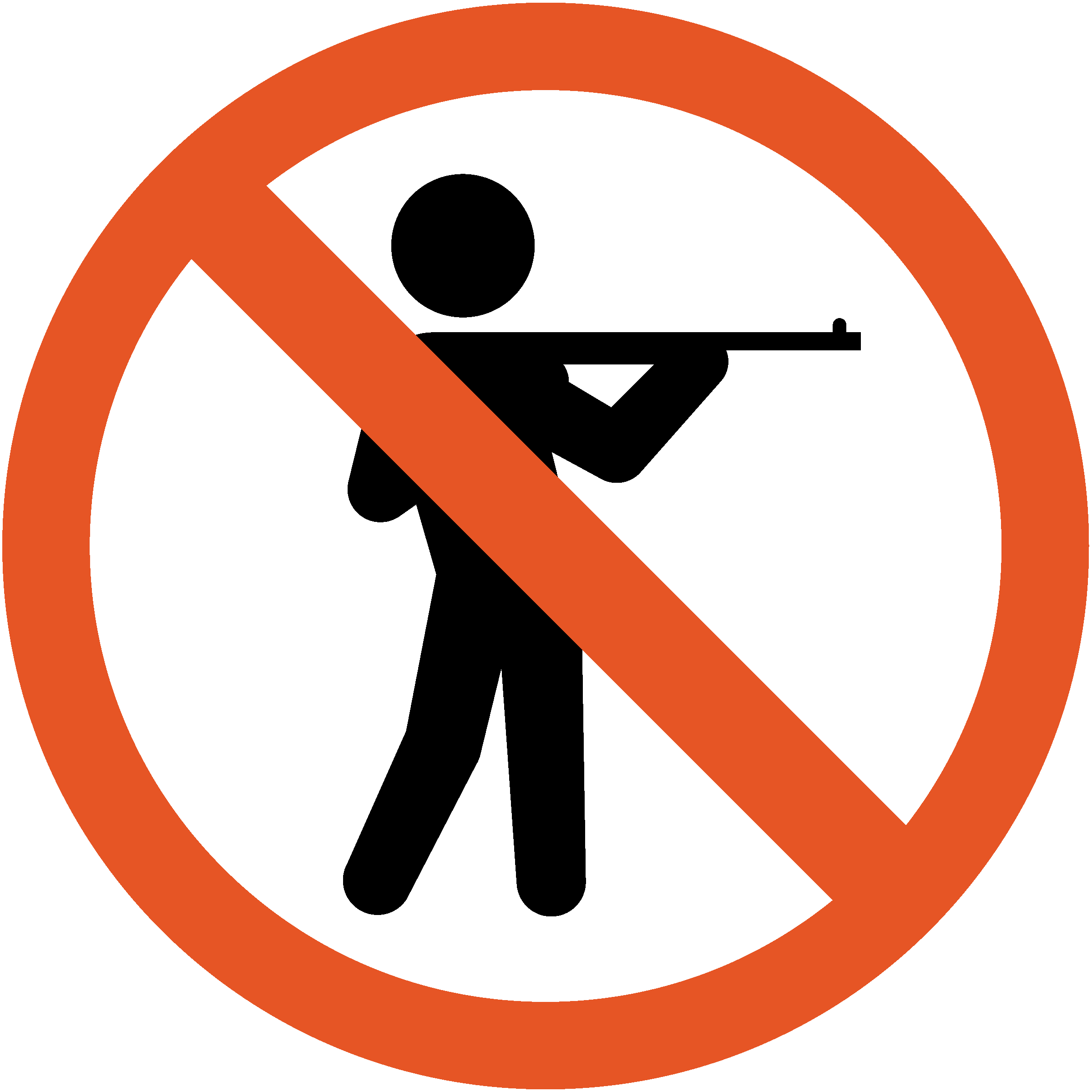 icon of no image with person holding hunting rifle