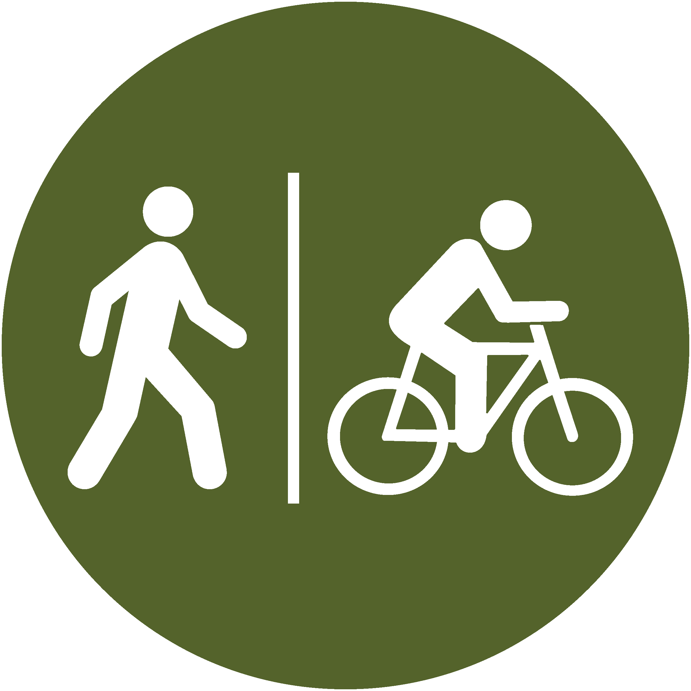 icon of person walking next to person on a bicyle